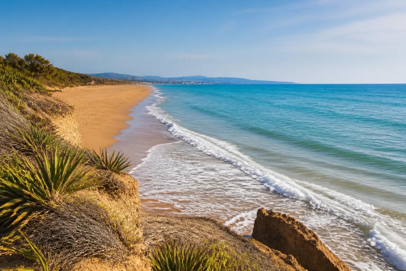 Pôr do sol em Agrigento na praia de San Leone